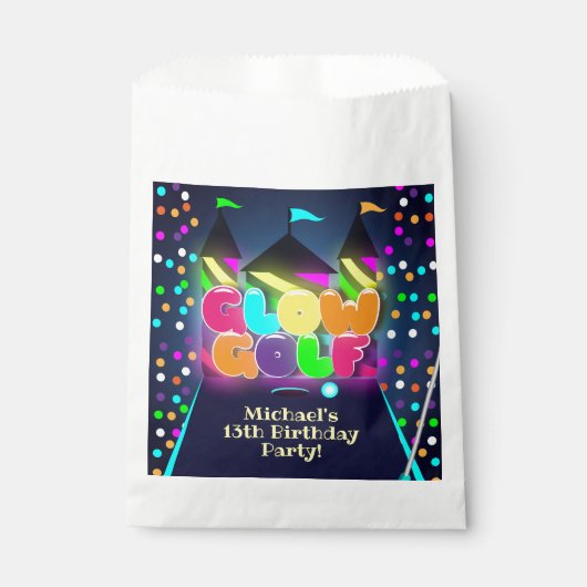 グローミニチュアゴルフ誕生日パーティー フェイバーバッグ (正面)