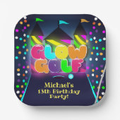 グローミニチュアゴルフ誕生日パーティー ペーパープレート (正面)