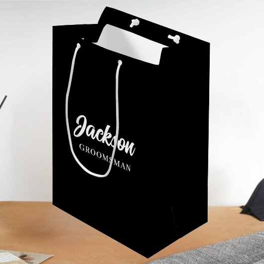 グローミパーソナライズされたンズ花婿介添人結婚披露宴 ミディアムペーパーバッグ