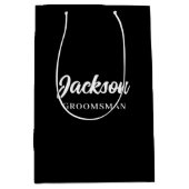 グローミパーソナライズされたンズ花婿介添人結婚披露宴 ミディアムペーパーバッグ (正面)