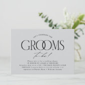 グロームスウェディングシャワーモダンタイポグラフィ 招待状 (スタンド正面)