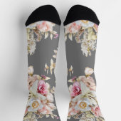 グロームス結婚のフローラブーケのパターン ソックス (上部)