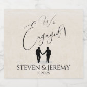 グロームズハッピー婚約 スパークリングワインラベル (シングルラベル)