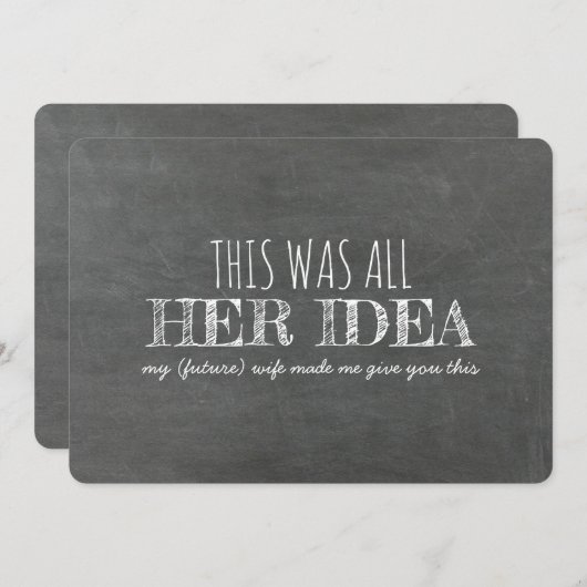 グローメおもしろいンスマンまたは花婿介添人の提案 招待状 (正面/裏面)