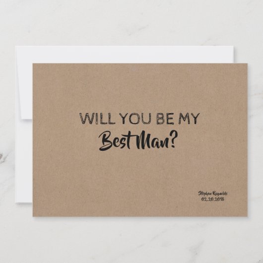 グローメおもしろいンスマンまたは花婿介添人の提案 招待状 (裏面)