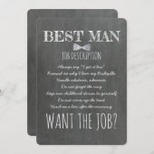 グローメおもしろいンスマンまたは花婿介添人の提案 招待状 (正面/裏面)