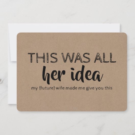 グローメおもしろいンスマンまたは花婿介添人の提案 招待状 (正面)