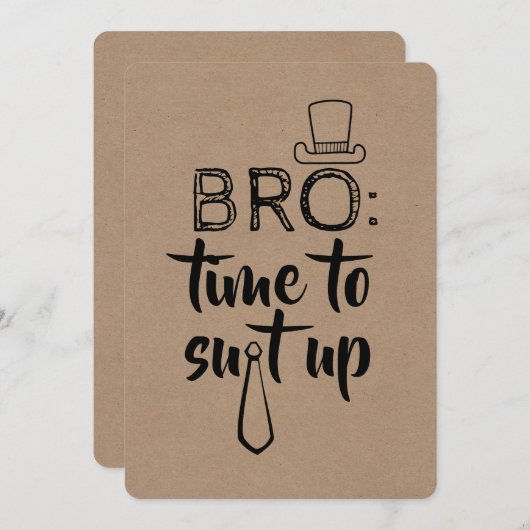 グローメおもしろいンスマンまたは花婿介添人の提案 招待状 (正面/裏面)