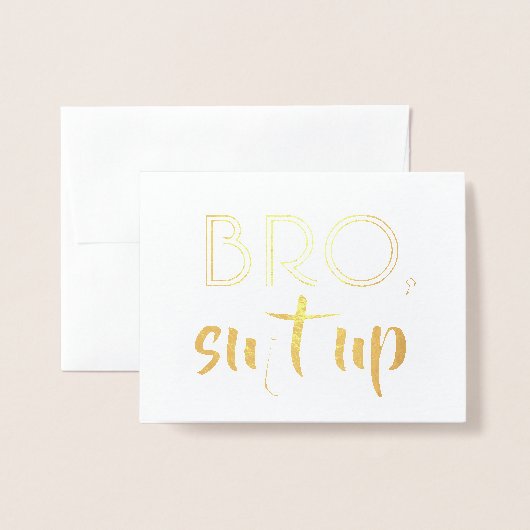 グローメおもしろいンスマンまたは花婿介添人の提案 箔カード (封筒付き正面)