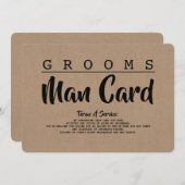 グローメおもしろいンスマンまたは花婿介添人サービス提案カード 招待状 (正面/裏面)