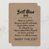 グローメおもしろいンスマンまたは花婿介添人ジョブの提案 招待状 (正面/裏面)