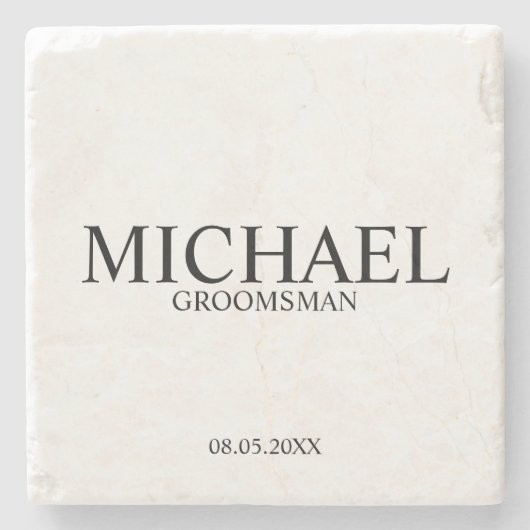 グローメモダンンパーソナライズされたスマン ストーンコースター (正面)