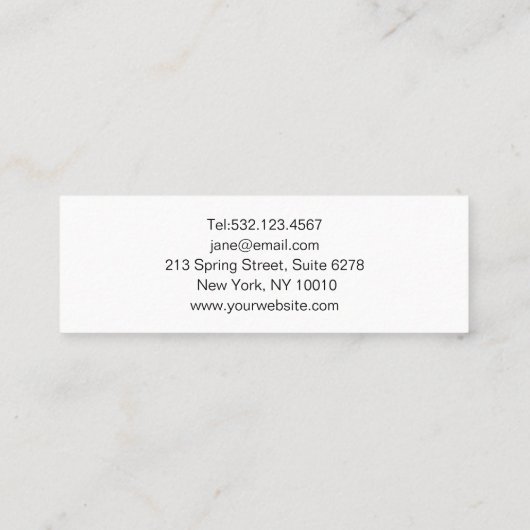 グローモダンサロンミニ名刺 スキニー名刺 (裏面)