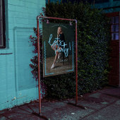 グローモダンスクリプトブルーネオン波状大学院写真 アクリルサイン