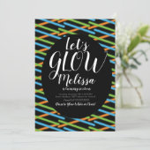 グローライン誕生日紙吹雪ネオンザダークグロー 招待状 (スタンド正面)