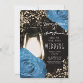 グローランタン素朴コーンフラワーブルーバラズ結婚 招待状 (正面)