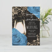 グローランタン素朴コーンフラワーブルーバラズ結婚 招待状 (スタンド正面)