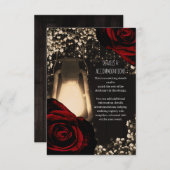 グローランタン素朴ダークレッドローズ結婚ズ詳細 エンクロージャーカード (正面/裏面)