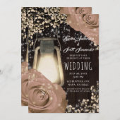 グローランタン素朴ベージュバラズバ結婚ンズ 招待状 (正面/裏面)