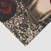 グローランタン素朴ライトダークレッドのバラ結婚ズ 薄葉紙 (詳細)