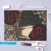 グローランタン素朴ライトダークレッドのバラ結婚ズ 薄葉紙 (クラフト)