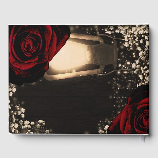 グローランタン素朴レッドローゼズフローラ結婚ズ ゲストブック (裏面)