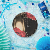 グローランタン素朴ヴィンテージレッドローゼズバーンウッド ペーパープレート (パーティー)