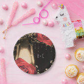 グローランタン素朴ヴィンテージレッドローゼズバーンウッド ペーパープレート (パーティー)