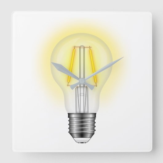 グローランプ スクエア壁時計 (正面)