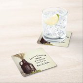 グローラーホップ小麦ブルワリー結婚式の日付を保存 スクエアペーパーコースター (インサイチュ)