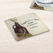 グローラー、ホップとデイジーブルワリー結婚ズ スクエアペーパーコースター (アングル)