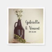 グローラー、ホップとデイジーブルワリー結婚ズ スタンダードカクテルナプキン (正面)