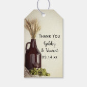 グローラー、ホップと小麦の醸造所結婚式の引き出物ラベル ギフトタグ (正面)