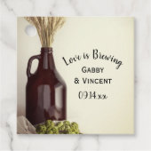 グローラー、ホップ、小麦の愛は醸造結婚の フェイバータグ (正面)