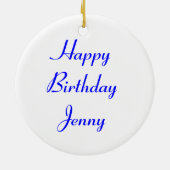 グローリーオブザスノーショッキングブルーカスタム誕生日 セラミックオーナメント (裏面)