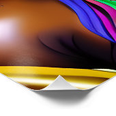 グローリークイーンレインボーキュートヘアブラックメラニンアフロアー ポスター (コーナー)