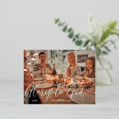 グローリートゥゴッドボタニカルクリスマスフォイルホリデーポスト 箔シーズンポストカード (立ち正面)