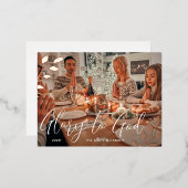 グローリートゥゴッドボタニカルクリスマスフォイルホリデーポスト 箔シーズンポストカード (正面/裏面)