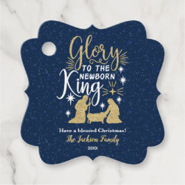 グローリートゥザキング生まれたばかりのグリッターギフトラベル フェイバータグ