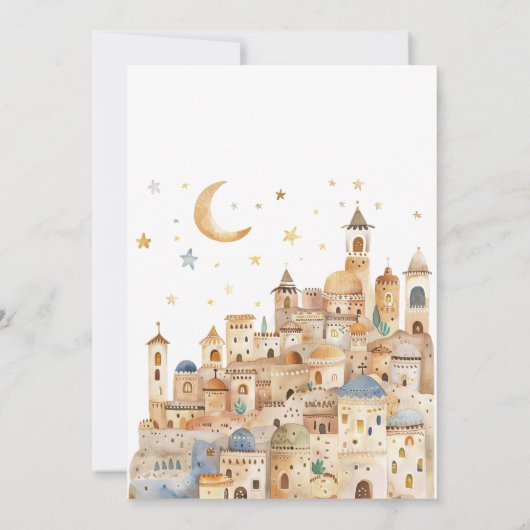 グローリートゥニューキング生まれ出生クリスマスディナー 招待状 (裏面)