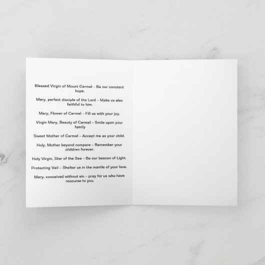 グローリートゥーザレディーオブレディオブ山カーメル カード (内部)