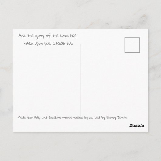 グローリーホースバイシェリージャービス ポストカード (裏面)