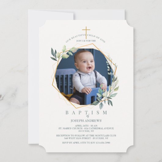 グローリ輝くー写真宗教招待状 招待状 (正面)