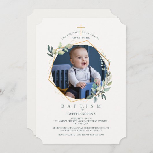 グローリ輝くー写真宗教招待状 招待状 (正面/裏面)