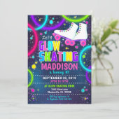 グローローラスケート招待状ローラスケートで滑るパーティー 招待状 (スタンド正面)