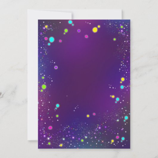 グローローラスケート招待状ローラスケートで滑るパーティー 招待状 (裏面)