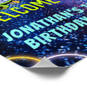 グローローラースケートで滑るボーイズ誕生日パーティーへようこそ ポスター (角)