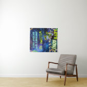 グローローラースケートで滑る誕生日パーティー歓迎サイン タペストリー (インサイチュ(横))