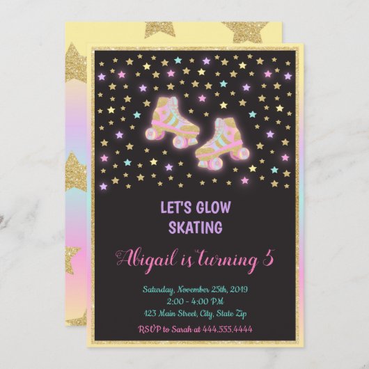 グローローラー・スケートのご案内, ローラー・スケート 招待状 (正面/裏面)