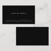 グローン – シンプルPlain Black Business Card 名刺 (正面/裏面)